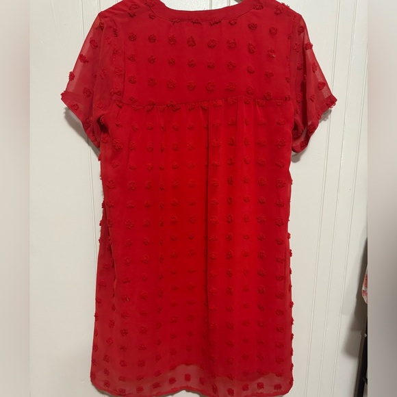 Swiss dot, red, babydoll style dress size medium - Picture 4 of 7
